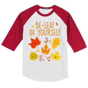 Cute Be-Leaf In Yourself Kids Colorblock Raglan Jersey