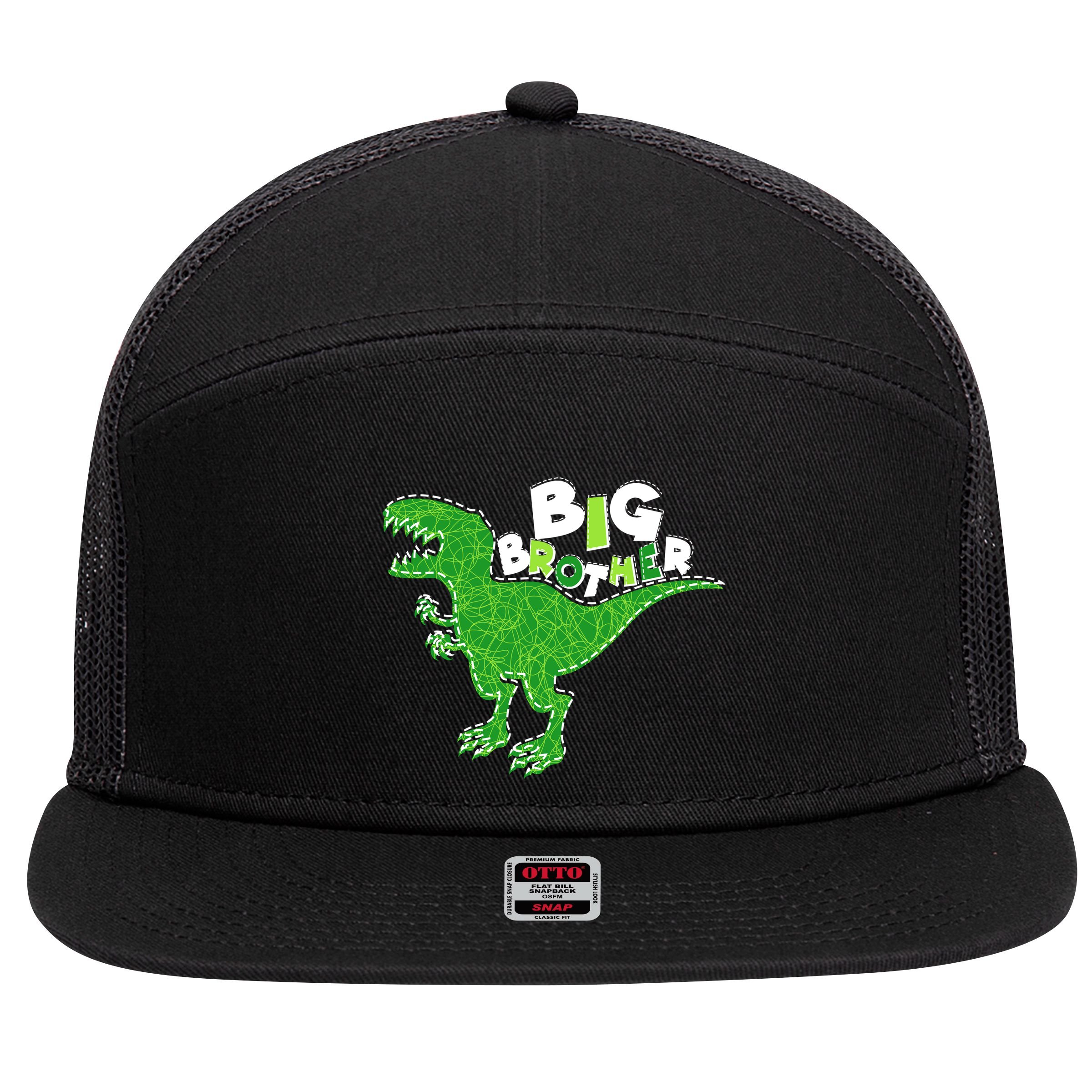 Cute Big Brother T-Rex Dinosaur 7 Panel Mesh Trucker Snapback Hat