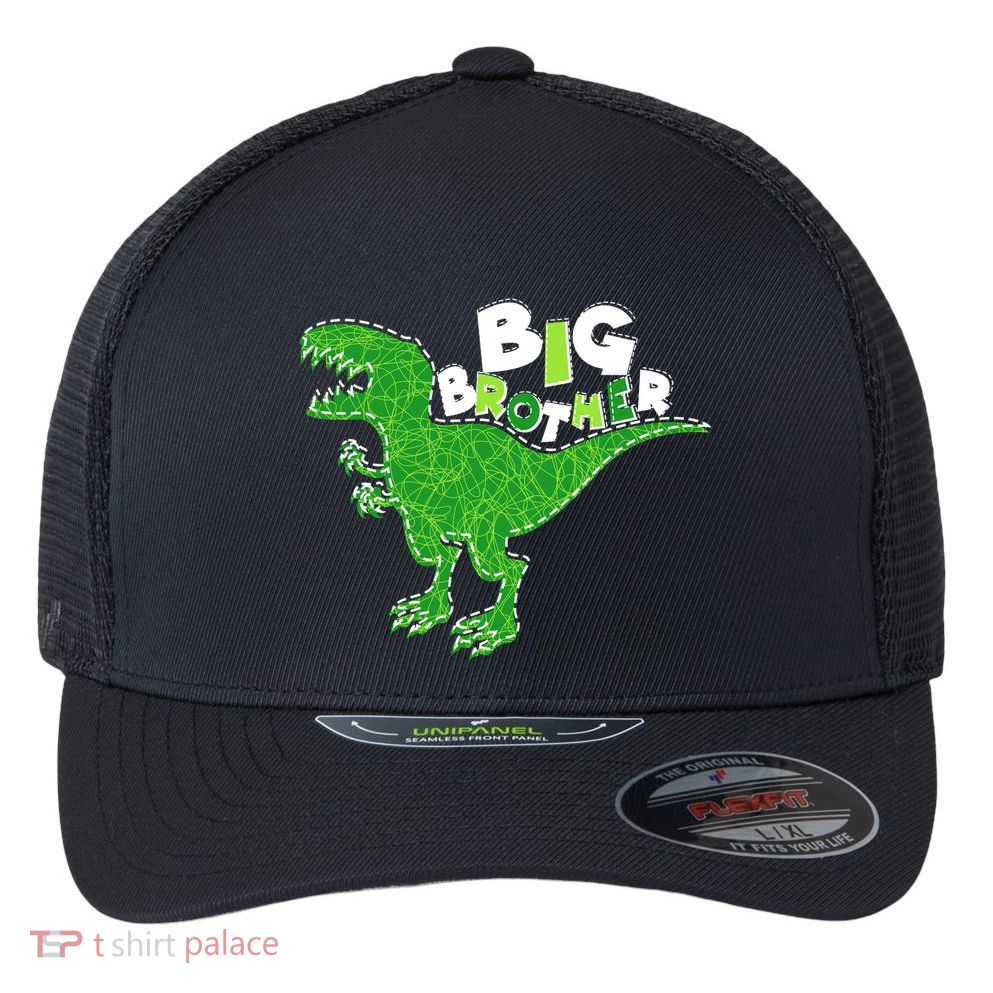 Cute Big Brother T-Rex Dinosaur Flexfit Unipanel Trucker Cap