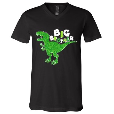Cute Big Brother T-Rex Dinosaur V-Neck T-Shirt
