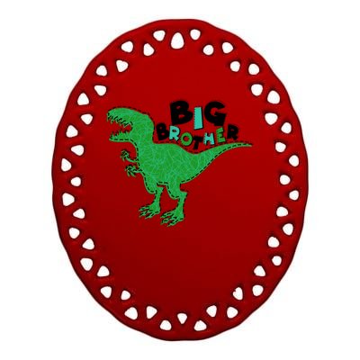 Cute Big Brother T-Rex Dinosaur Ceramic Oval Ornament