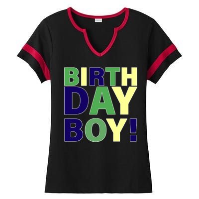 Cute Birthday Boy! Ladies Halftime Notch Neck Tee