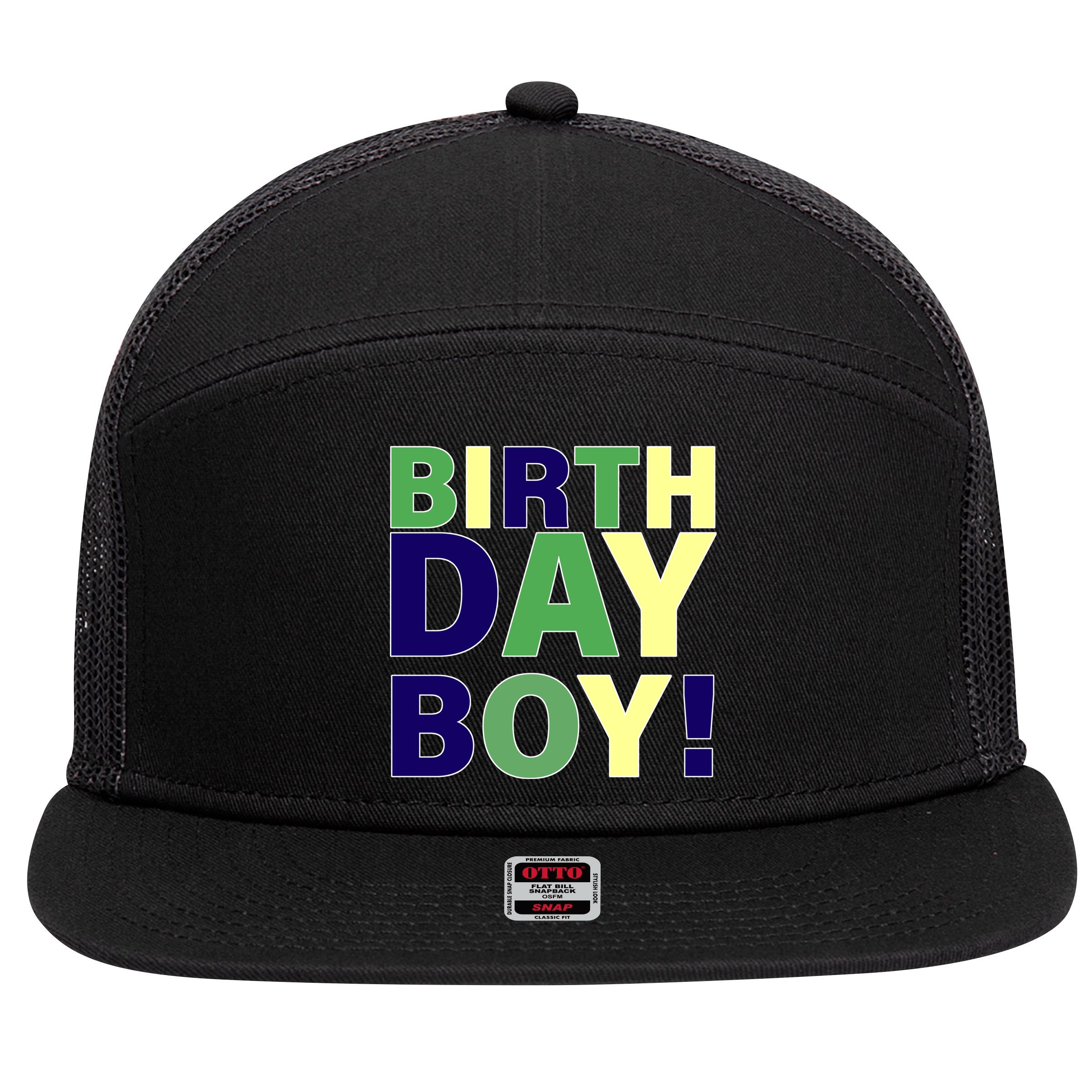 Cute Birthday Boy! 7 Panel Mesh Trucker Snapback Hat