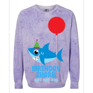 Cute Birthday Shark Doo Doo Doo  Colorblast Crewneck Sweatshirt