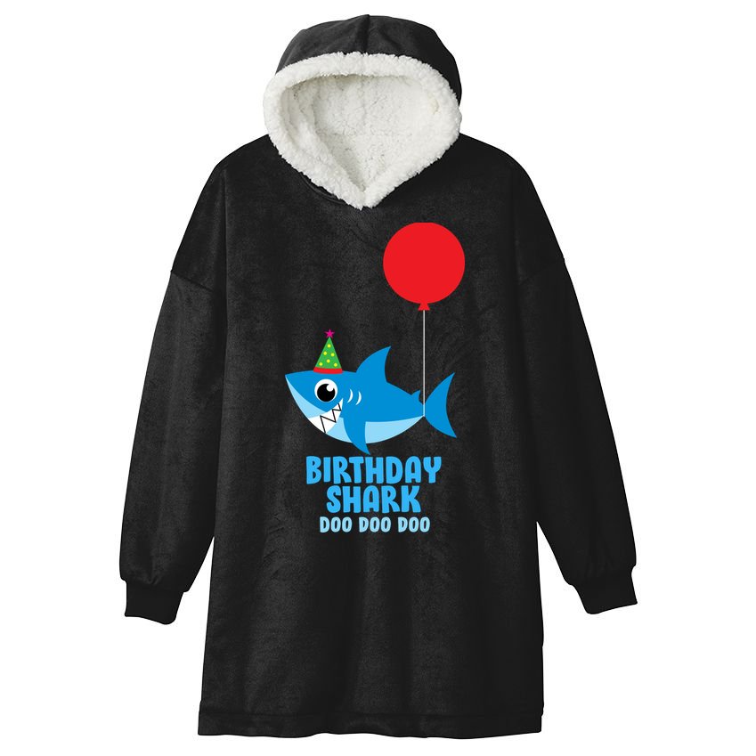 Cute Birthday Shark Doo Doo Doo  Hooded Wearable Blanket