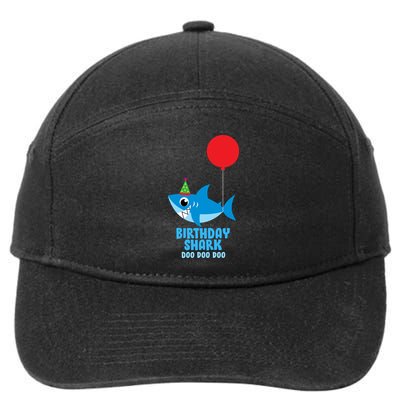 Cute Birthday Shark Doo Doo Doo  7-Panel Snapback Hat
