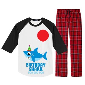 Cute Birthday Shark Doo Doo Doo  Raglan Sleeve Pajama Set