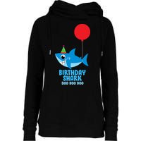 Cute Birthday Shark Doo Doo Doo  Womens Funnel Neck Pullover Hood
