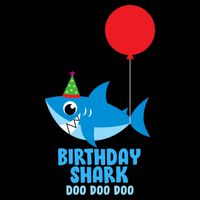 Cute Birthday Shark Doo Doo Doo  Flat Bill Trucker Hat