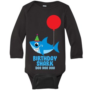 Cute Birthday Shark Doo Doo Doo  Baby Long Sleeve Bodysuit