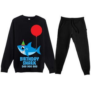 Cute Birthday Shark Doo Doo Doo  Premium Crewneck Sweatsuit Set