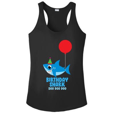 Cute Birthday Shark Doo Doo Doo  Ladies PosiCharge Competitor Racerback Tank