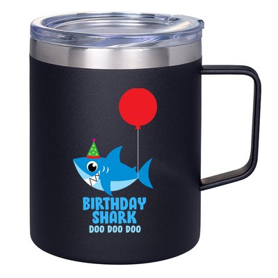 Cute Birthday Shark Doo Doo Doo  12oz Stainless Steel Coffee Mug