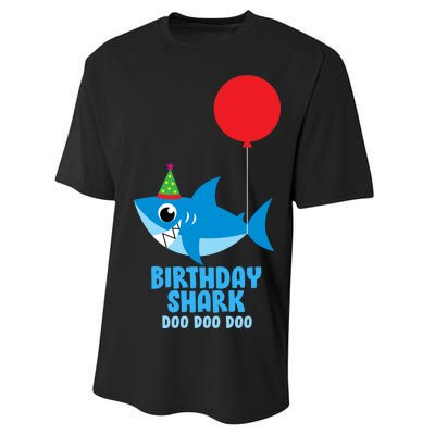 Cute Birthday Shark Doo Doo Doo  Performance Sprint T-Shirt