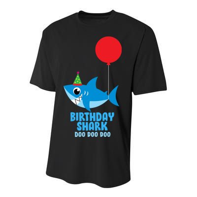 Cute Birthday Shark Doo Doo Doo  Youth Performance Sprint T-Shirt