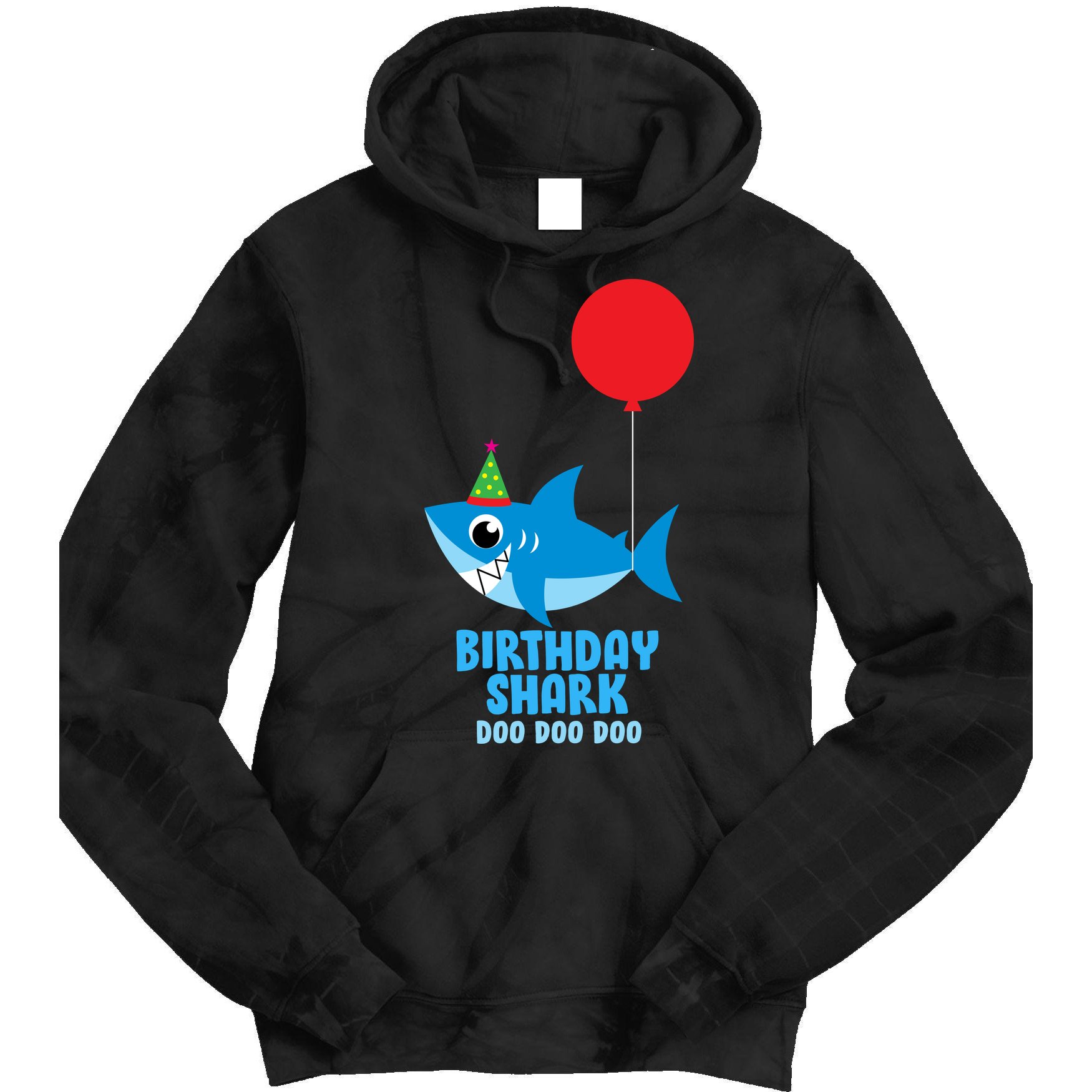 Cute Birthday Shark Doo Doo Doo  Tie Dye Hoodie
