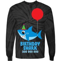 Cute Birthday Shark Doo Doo Doo  Tie-Dye Long Sleeve Shirt