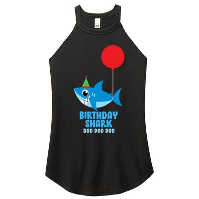 Cute Birthday Shark Doo Doo Doo  Women's Perfect Tri Rocker Tank