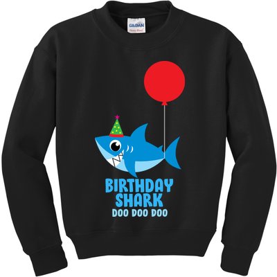 Cute Birthday Shark Doo Doo Doo  Kids Sweatshirt