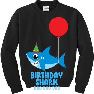 Cute Birthday Shark Doo Doo Doo  Kids Sweatshirt