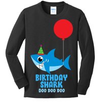 Cute Birthday Shark Doo Doo Doo  Kids Long Sleeve Shirt