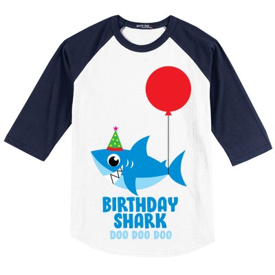 Cute Birthday Shark Doo Doo Doo  Baseball Sleeve Shirt