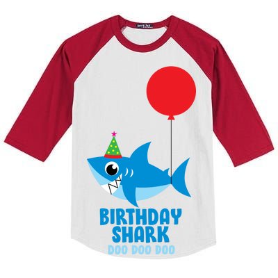 Cute Birthday Shark Doo Doo Doo  Kids Colorblock Raglan Jersey