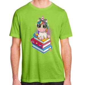 Cute Book Lover Unicorn Back to School Adult ChromaSoft Performance T-Shirt