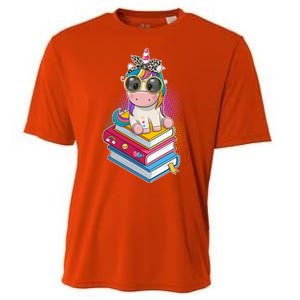 Cute Book Lover Unicorn Back to School Cooling Performance Crew T-Shirt