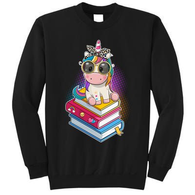 Cute Book Lover Unicorn Back to School Sweatshirt