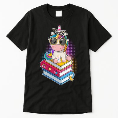 Cute Book Lover Unicorn Back to School Tall T-Shirt