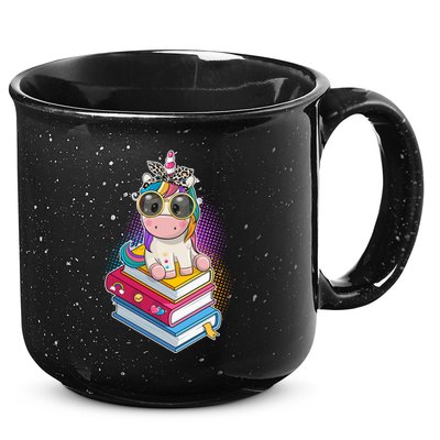 Cute Book Lover Unicorn Back to School 15oz Campfire Ceramic Mug