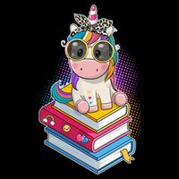 Cute Book Lover Unicorn Back to School Polo