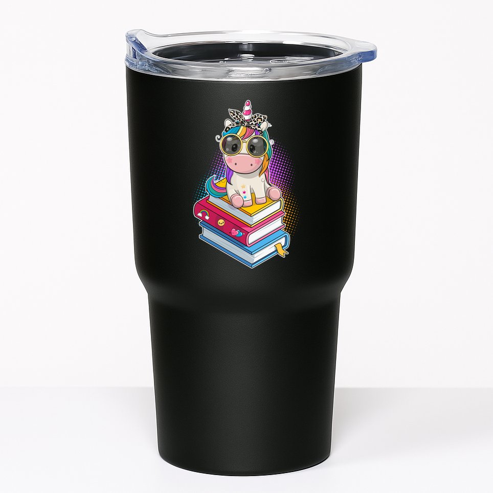 Cute Book Lover Unicorn Back to School Tumbler
