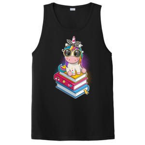 Cute Book Lover Unicorn Back to School PosiCharge Competitor Tank