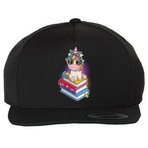 Cute Book Lover Unicorn Back to School Wool Snapback Cap