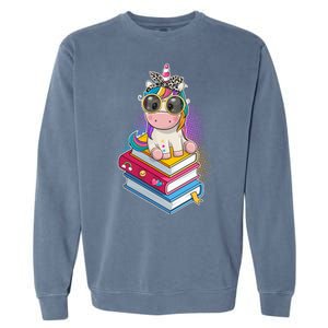 Cute Book Lover Unicorn Back to School Garment-Dyed Sweatshirt