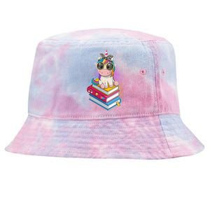 Cute Book Lover Unicorn Back to School Tie-Dyed Bucket Hat