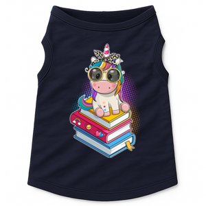 Cute Book Lover Unicorn Back to School Doggie Tank