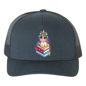 Cute Book Lover Unicorn Back to School Yupoong Adult 5-Panel Trucker Hat