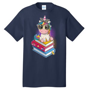 Cute Book Lover Unicorn Back to School Tall T-Shirt