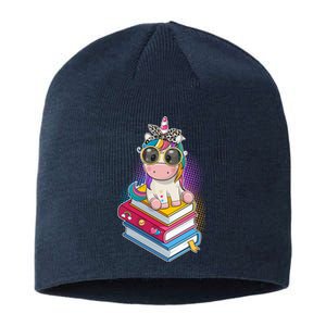 Cute Book Lover Unicorn Back to School Sustainable Beanie