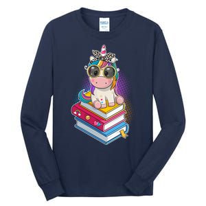 Cute Book Lover Unicorn Back to School Tall Long Sleeve T-Shirt