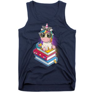 Cute Book Lover Unicorn Back to School Tank Top