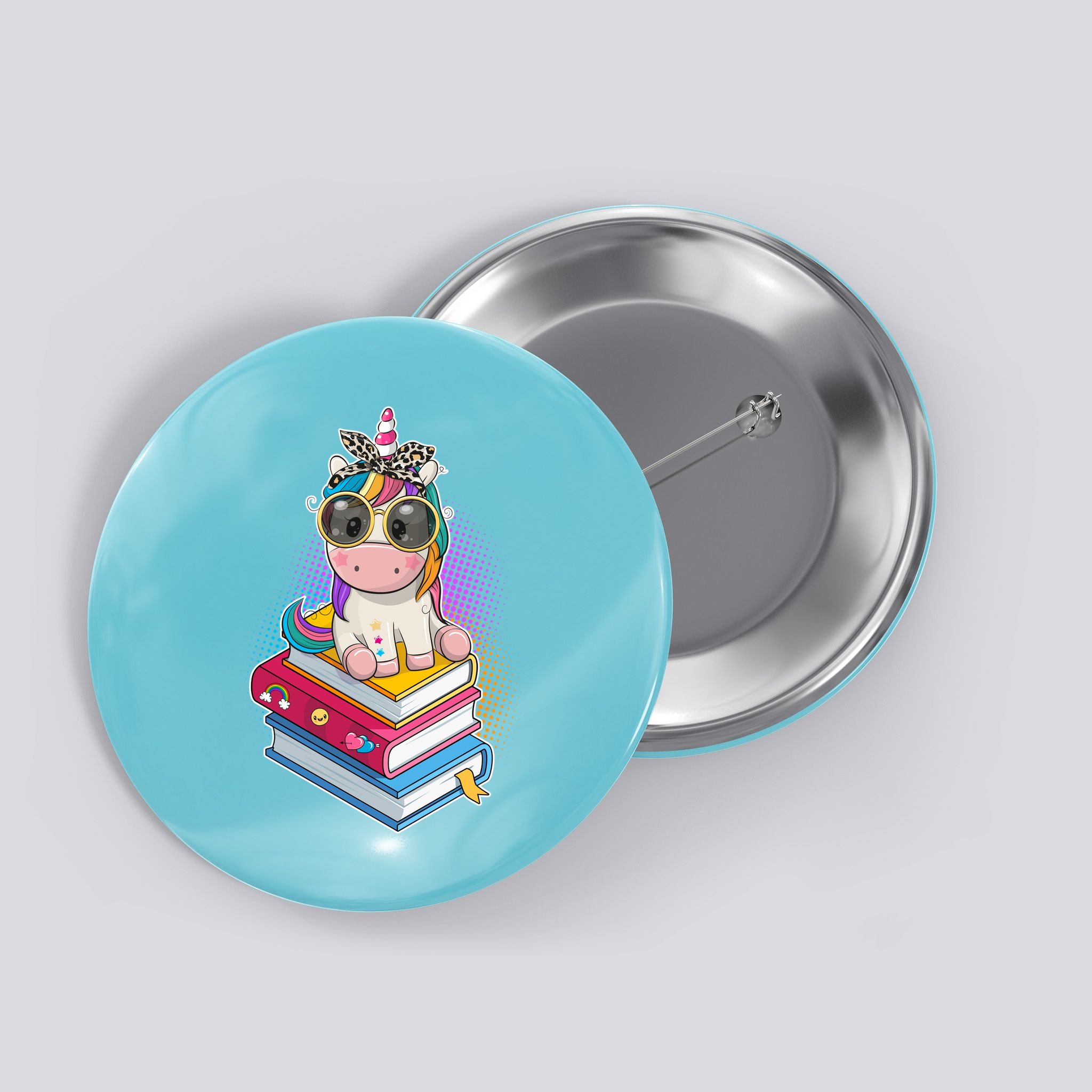 Cute Book Lover Unicorn Back to School Button