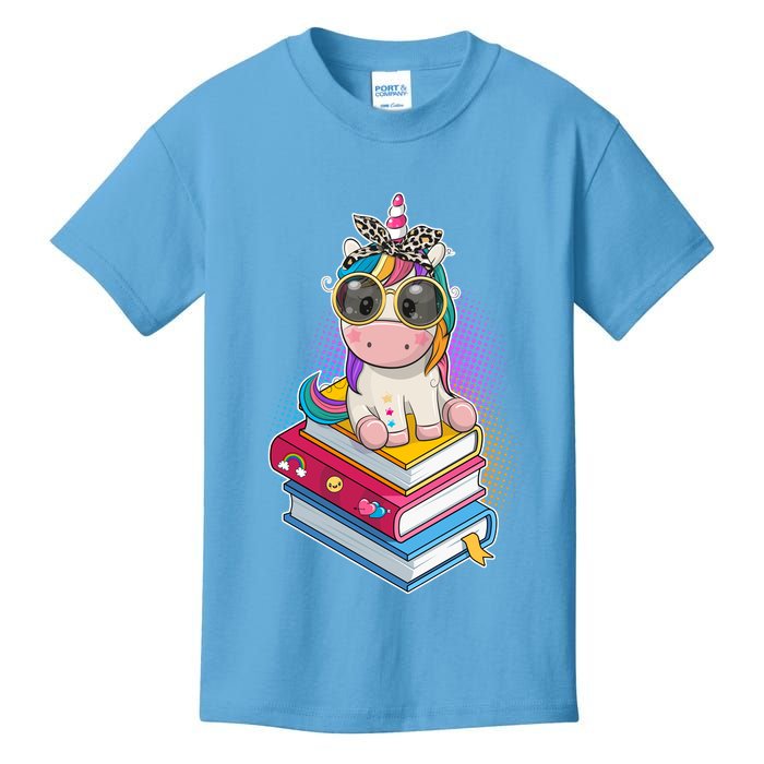 Cute Book Lover Unicorn Back to School Kids T-Shirt