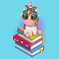 Cute Book Lover Unicorn Back to School Kids T-Shirt