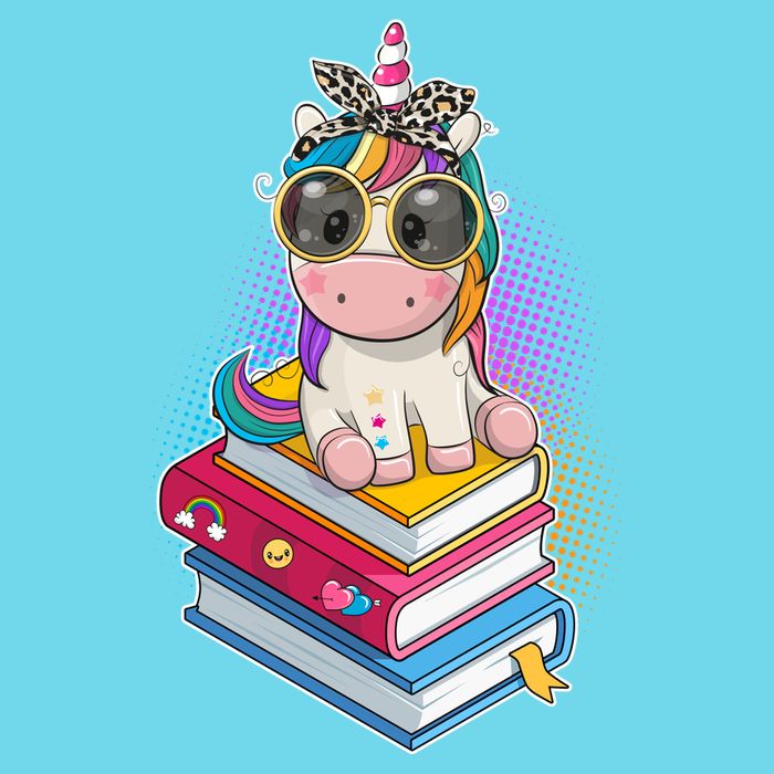 Cute Book Lover Unicorn Back to School Kids T-Shirt