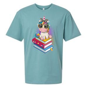 Cute Book Lover Unicorn Back to School Sueded Cloud Jersey T-Shirt