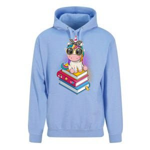 Cute Book Lover Unicorn Back to School Unisex Surf Hoodie